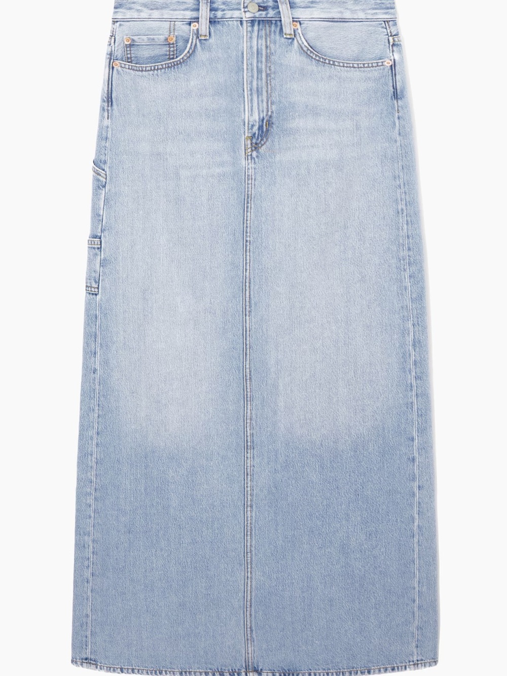 Light Blue Denim Maxi Skirt